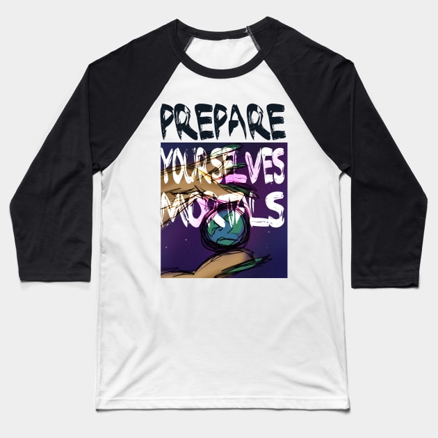 Prepare Yourselves Mortals Baseball T-Shirt by jimhuzzie